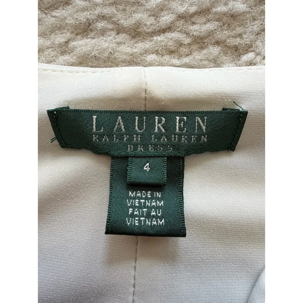 Ralph Lauren Striped Sheath Dress Side Tie Navy White Size 4 - Picture 13 of 15